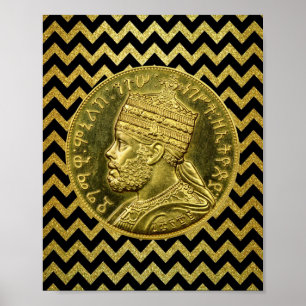 Menelik II Lion Rasta Solomon Jah Rastafari Poster