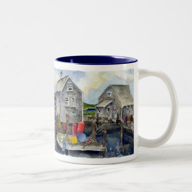 menemsha Panorama Zweifarbige Tasse (Rechts)