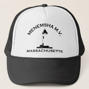 Menemsha Strand - Leuchtturm-Entwurf Truckerkappe