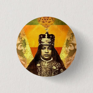 Menen Asfaw Haile Selassie HIM Jah Rastafari Button
