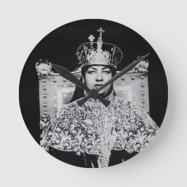 Menen Asfaw Haile Selassie HIM Jah Rastafari  Runde Wanduhr