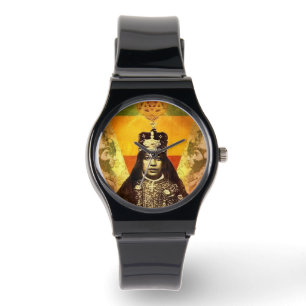Menen Asfaw Haile Selassie IHN Jah Rastafari Armbanduhr