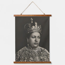 Menen Selassie Jah Rastafari Rasta Reggae Roots  Wandteppich Mit Holzrahmen