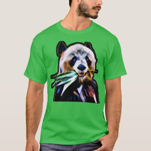 Meng Xiang niedlicher Großpanda Bär frisst Bambus  T-Shirt