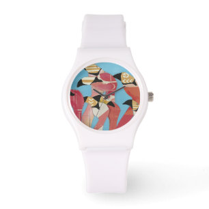 Menge der Flamingos Armbanduhr