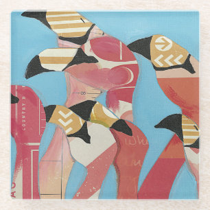 Menge der Flamingos Glasuntersetzer