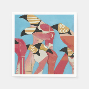 Menge der Flamingos Serviette