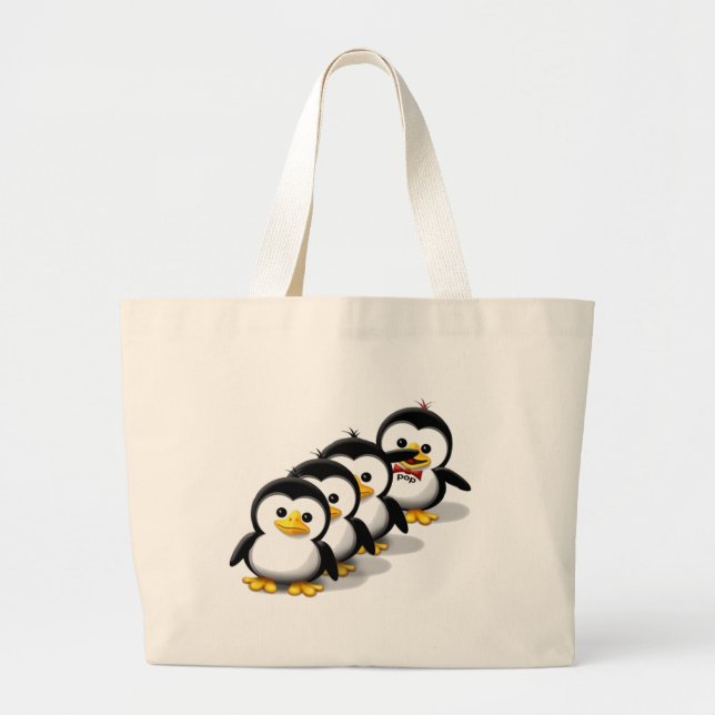 Menge der Pinguine Jumbo Stoffbeutel (Vorne)