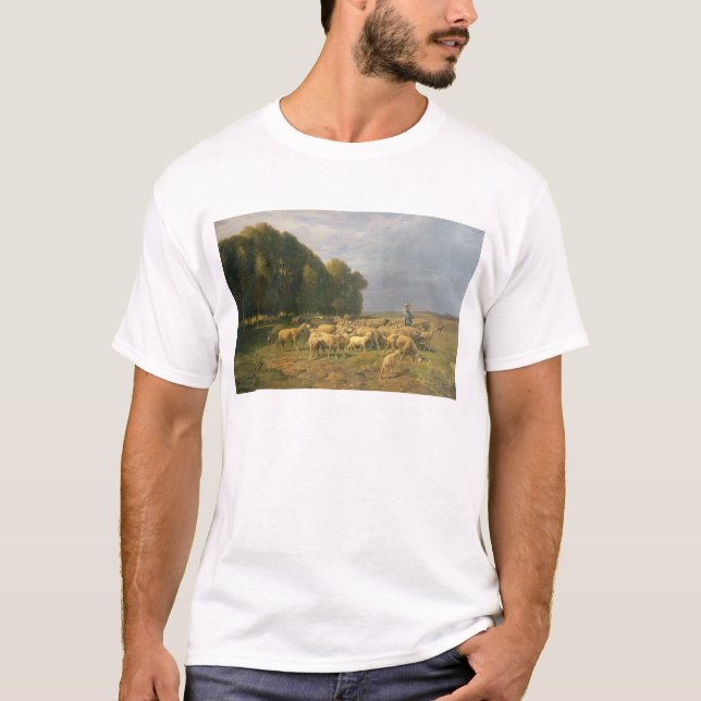 Menge der Schafe in einer Landschaft T-Shirt (Vorderseite)