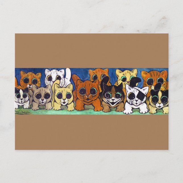 Menge Katzen, Louis Wain Postkarte (Vorderseite)