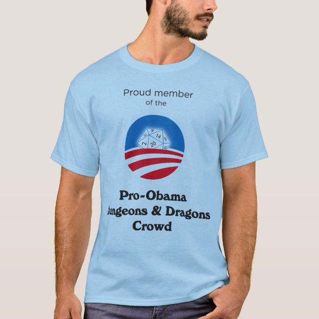 Menge Pro-Obama D&D (mit Seiten versehenes Shirt (Vorderseite)