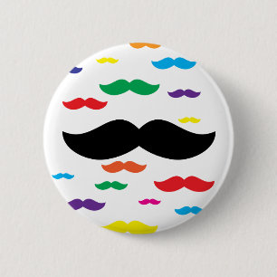 Menge von Schnurrbart REGENBOGEN Button