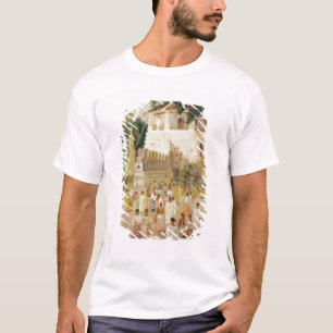Mengen an einem Monument in Indien, 1895 (w/c u. T-Shirt