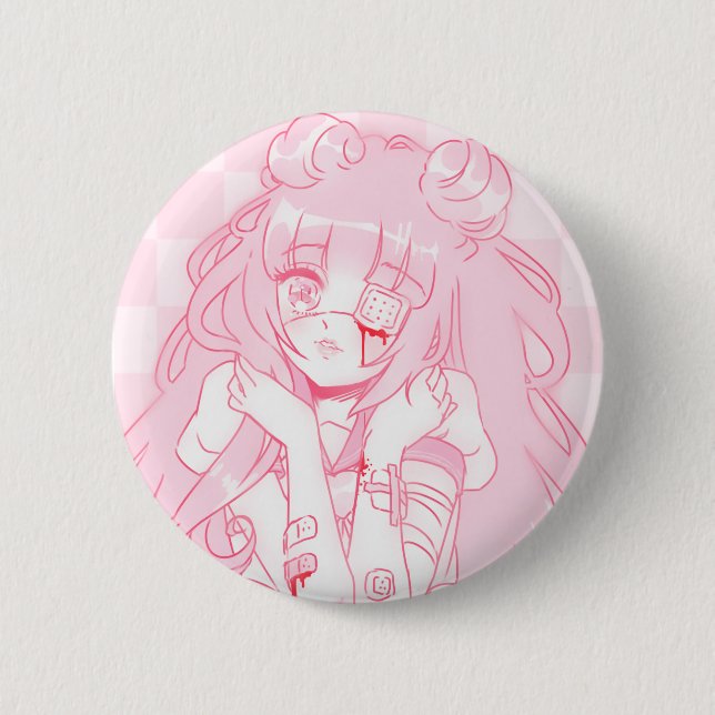 Menhera Girl Abzeichen Button (Vorderseite)