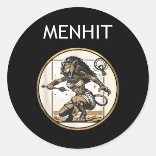 Menhit Nubian War Goddess Ancient Mythology Runder Aufkleber
