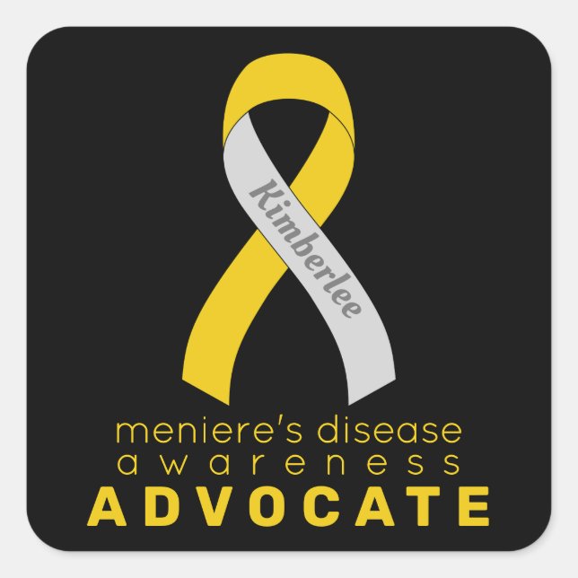 Meniere's Disease Advocate Black Square Sticker (Vorderseite)