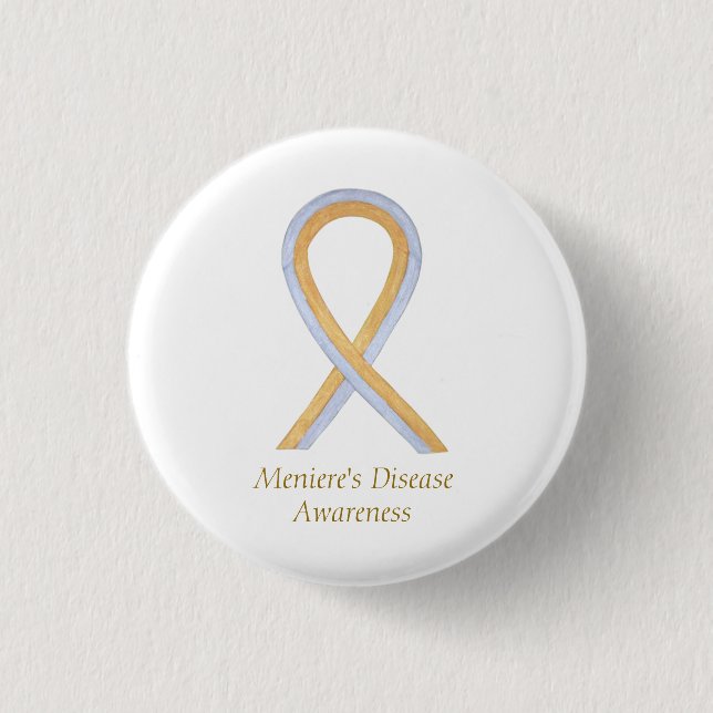Meniere's Disease Awareness Ribbon Custom Button (Vorderseite)