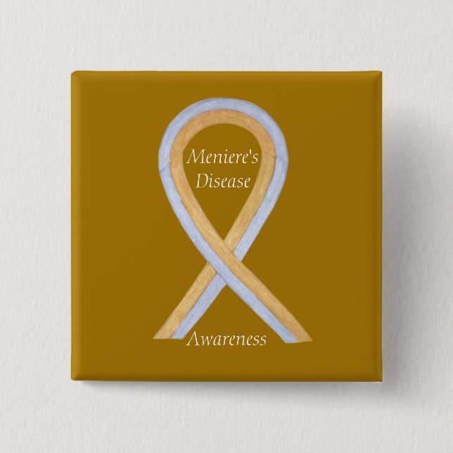 Meniere's Disease Awareness Ribbon Custom Button (Vorderseite)