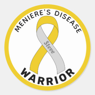 Meniere's Disease Warrior Ribbon White Runder Aufkleber