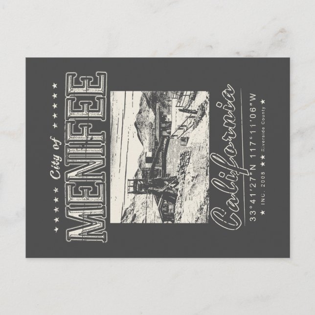 MENIFEE RIVERSIDE KALIFORNIEN - VINTAGER GOLDMINE POSTKARTE (Vorderseite)