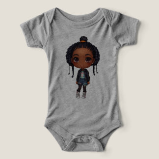 Menina preta dos desenhos animados que veste calça