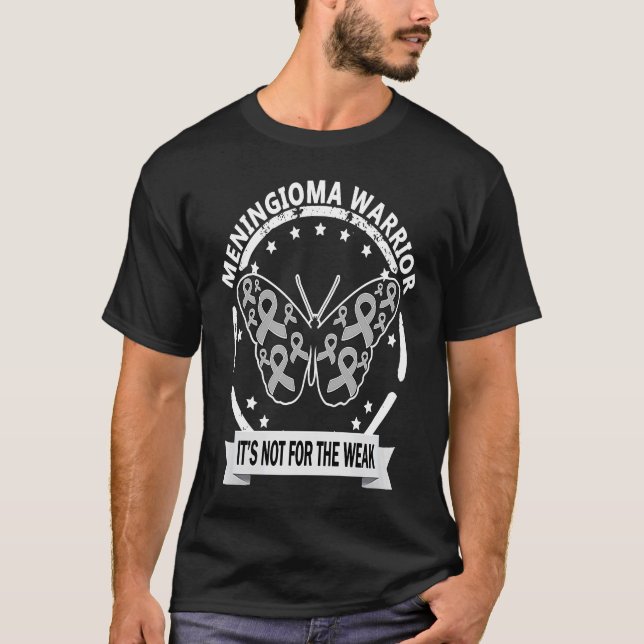 Meningioma Warrior graue Schleife Bewusstsein T-Shirt (Vorderseite)