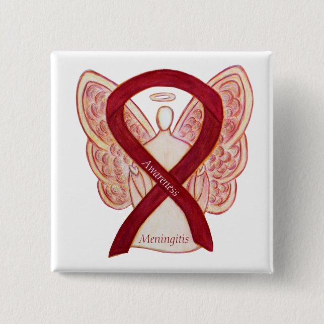 Meningitis Angel Awareness Ribbon Buttone Button (Vorderseite)
