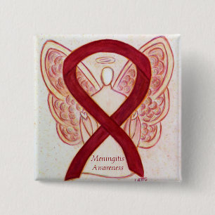 Meningitis Angel Awareness Ribbon Buttone Button