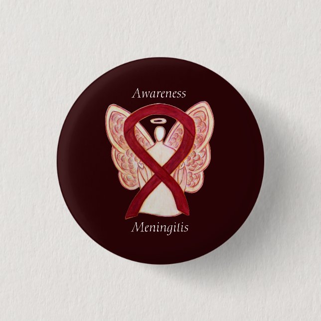 Meningitis Angel Awareness Ribbon Buttone Button (Vorderseite)