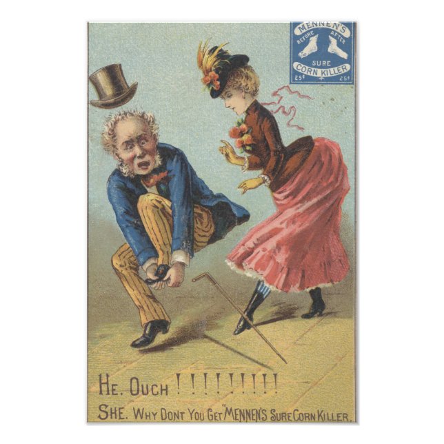 Mennen's Sure Corn Killer Ephemera Foto Print (Vorne)