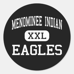 Menominee-Inder - Eagles - hoch - Keshena Runder Aufkleber