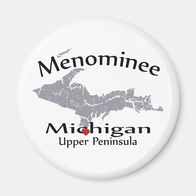 Menominee Michigan Heart Map Design Magnet (Vorne)