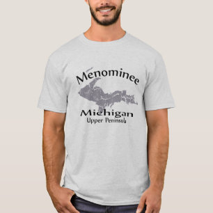 Menominee Michigan Map Design T - Shirt