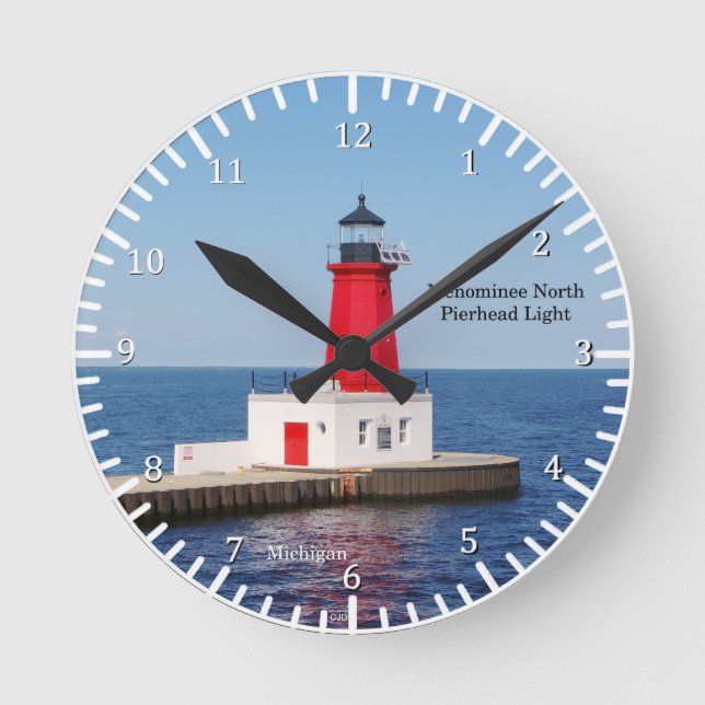 Menominee North Pierhead Light Uhr (Vorderseite)