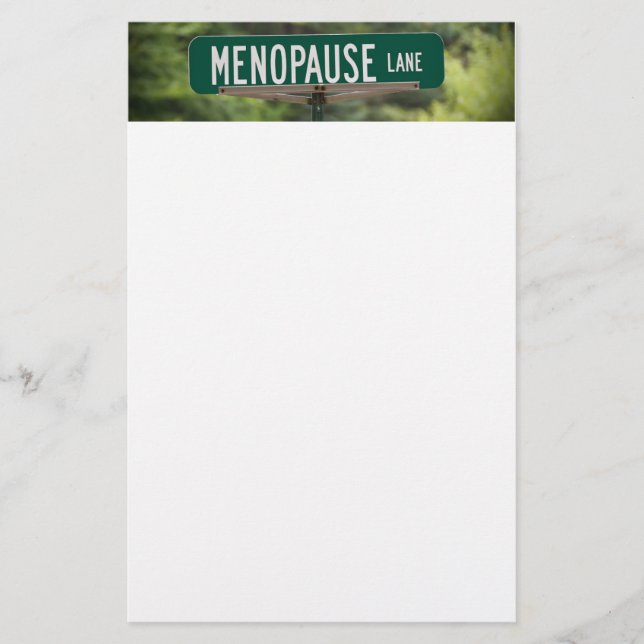Menopause Lane Sign für ein gutes Lachen Briefpapier (Vorderseite)