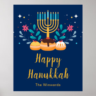 Menora Chanukka-Party-Willkommensposter Poster