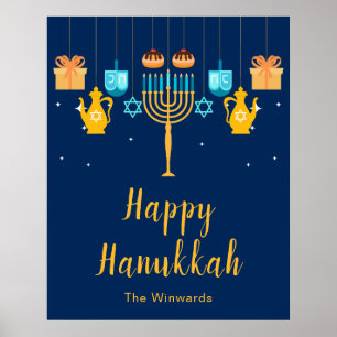 Menora Chanukka-Party-Willkommensposter Poster