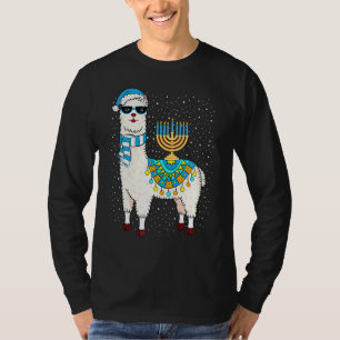 Menora Hanukka Lama Süßes Alpaka Chanukka T-Shirt