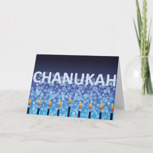 Menorah and Snow Feiertagskarte