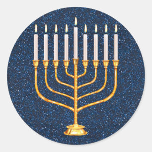 Menorah-Aufkleber Runder Aufkleber