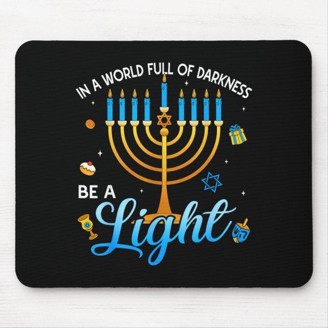 Menorah Be A Light Happy Hanukkah Shirts For Men W Mousepad (Vorne)