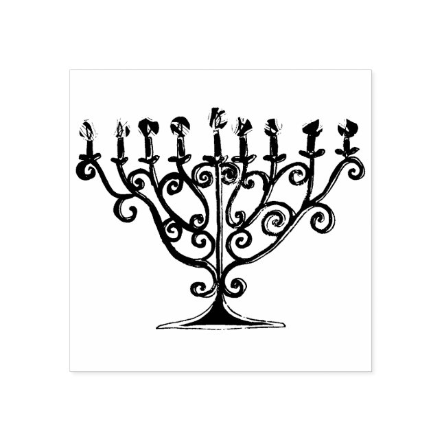 Menorah Candle Gummistempel (Prägung)