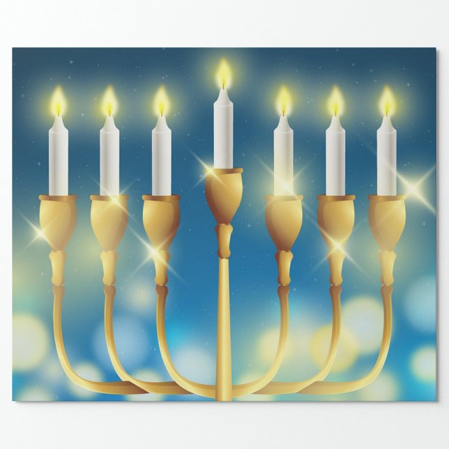 Menorah Candlesticks Geschenkpapier (Holiday Candlesticks Wrapping Paper!)