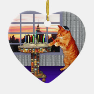 menorah cat.jpg keramik ornament