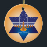 Menorah Dogs_Happy Hanukkah_Merry Xmas Keramik Ornament<br><div class="desc"></div>