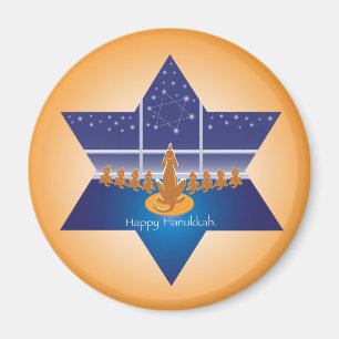 Menorah Dogs_Happy Hanukkah_Star von David Magnet