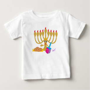 Menorah & Dreidel Kleinkind Langschläfer Shirt