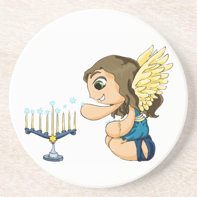 Menorah Engel Getränkeuntersetzer (Vorne)