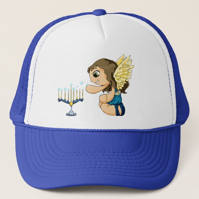 Menorah Engel Truckerkappe (Vorderseite)