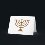 Menorah Feiertagskarte<br><div class="desc">Dies ist eine Bronze Menorah,  die geändert werden kann,  um jede Zazzle Farbe,  die Sie gewollt und den Hintergrund auch.</div>